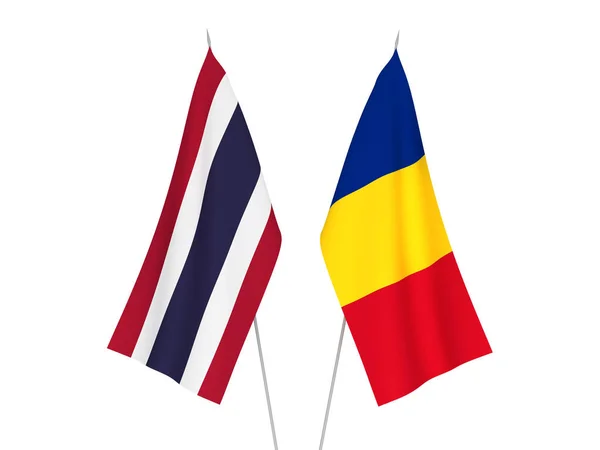 Флаги Румынии и Таиланда — стоковое фото