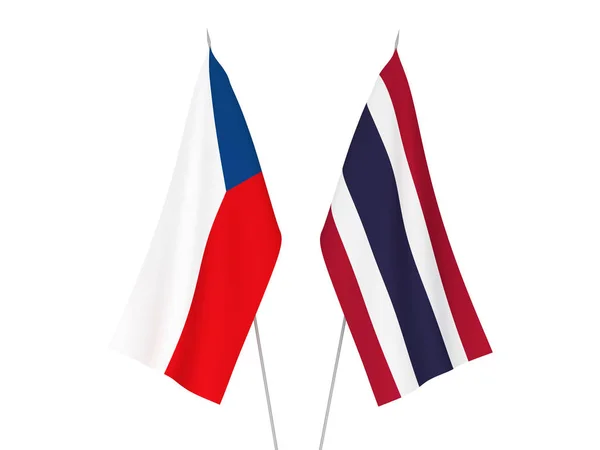 Bandiere della Thailandia e della Repubblica ceca — Foto Stock
