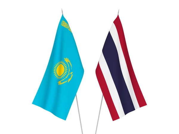 Σημαίες Καζακστάν και Ταϊλάνδης — Φωτογραφία Αρχείου