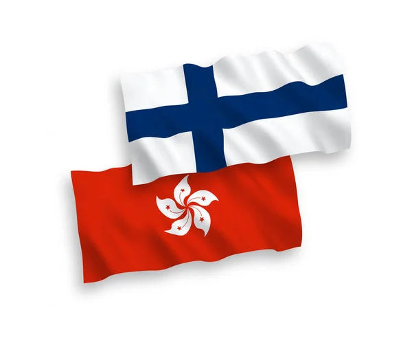 Banderas de Finlandia y Hong Kong sobre fondo blanco — Archivo Imágenes Vectoriales