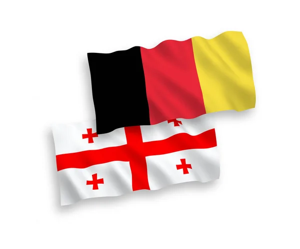 Flagi Belgii i Gruzji na białym tle — Wektor stockowy