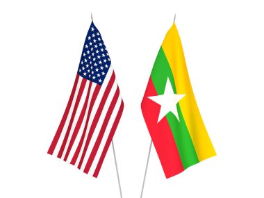 Amerika ve Myanmar bayrakları
