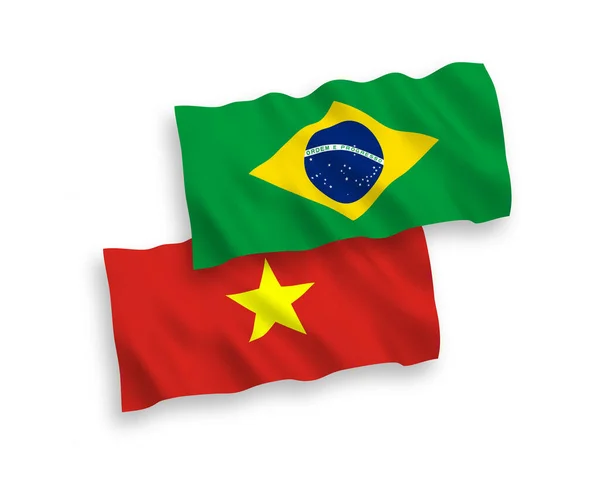 Прапори Бразилії та В "єтнаму на білому тлі — стоковий вектор