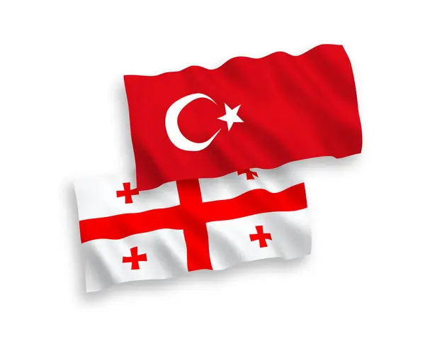 Drapeaux de la Turquie et de la Géorgie sur fond blanc — Image vectorielle
