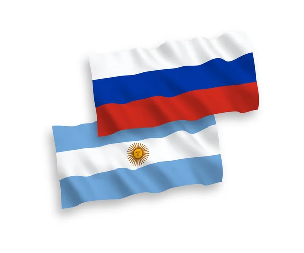 Σημαίες της Αργεντινής και της Ρωσίας σε λευκό φόντο — Διανυσματικό Αρχείο