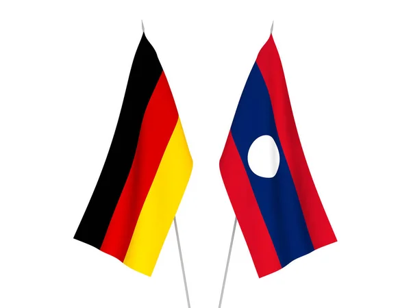 Almanya ve Laos bayrakları — Stok fotoğraf