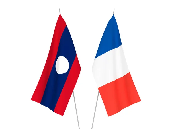 Francie a Laos příznaky — Stock fotografie