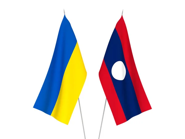Україна і Лаос прапори — стокове фото