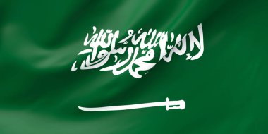 Suudi Arabistan Ulusal Kumaş Dalga Closeup Bayrağı