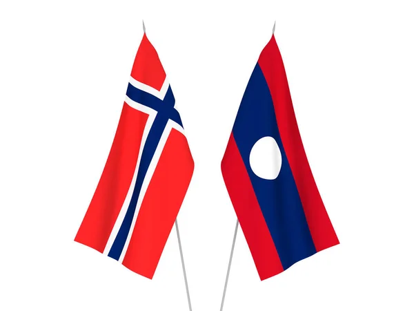 Banderas de Noruega y Laos —  Fotos de Stock