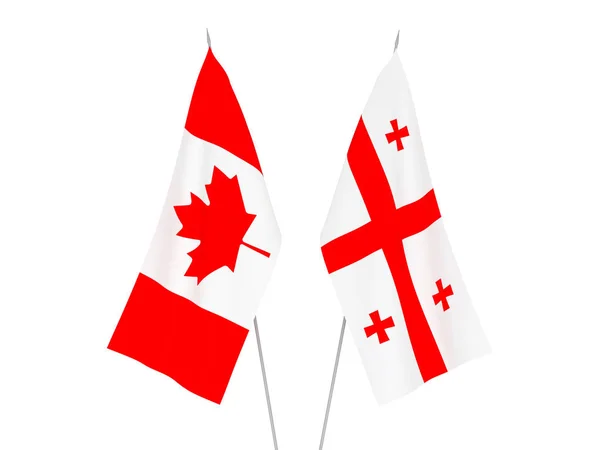 Vlajky Gruzie a Kanady — Stock fotografie
