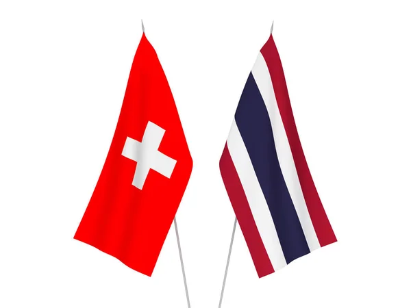 Svájc és Thaiföld zászlók — Stock Fotó