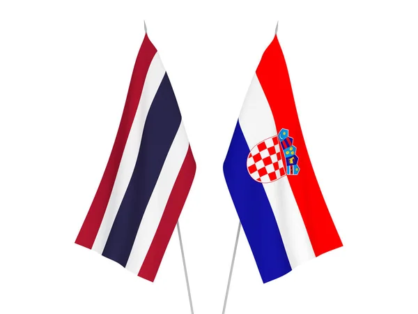 크로아티아와 태국의 국기 — 스톡 사진