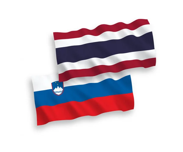 Σημαίες της Σλοβενίας και της Ταϊλάνδης σε λευκό φόντο — Διανυσματικό Αρχείο