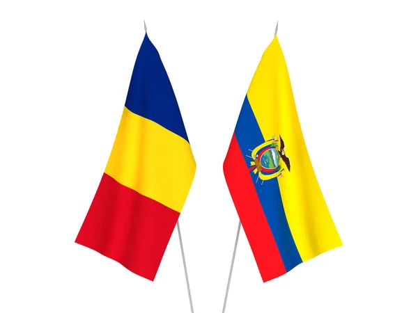 루마니아와 에콰도르의 국기 — 스톡 사진
