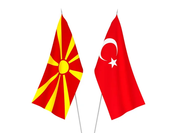 North Macedonia and Turkey flags — Stock Photo, Image