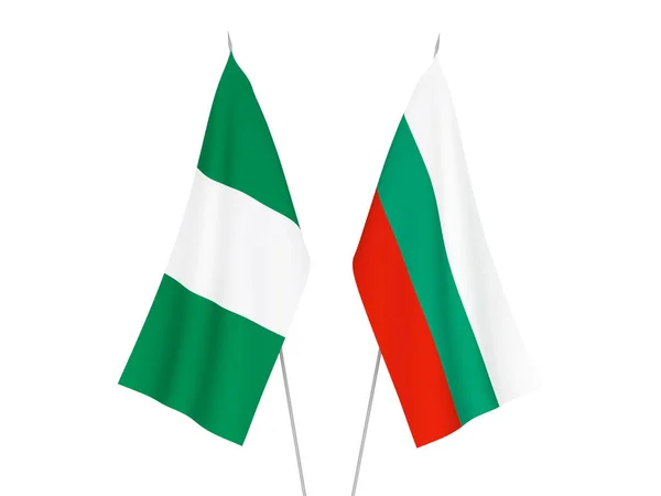 Vlaggen van Bulgarije en Nigeria — Stockfoto