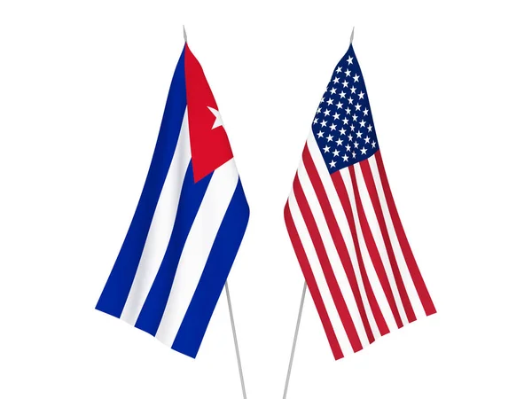 America and Cuba flags — Stock Photo, Image