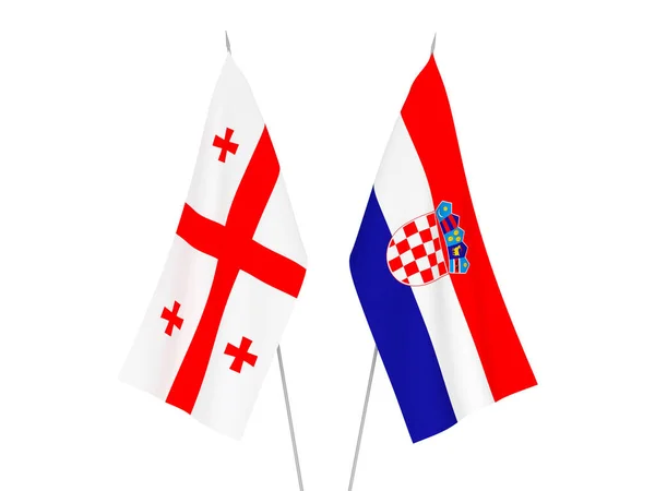 Прапори Хорватії та Грузії — стокове фото