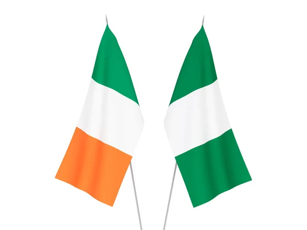 Ireland and Nigeria flags — Stock Photo, Image