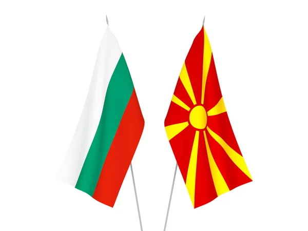 Drapeaux Bulgarie et Macédoine du Nord — Photo