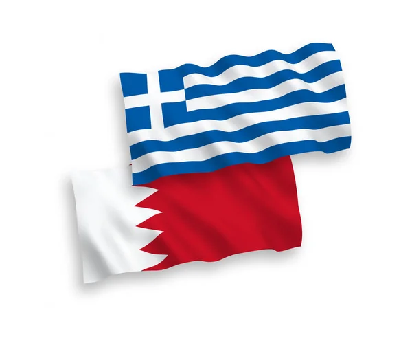 Banderas de Grecia y Bahréin sobre fondo blanco — Vector de stock