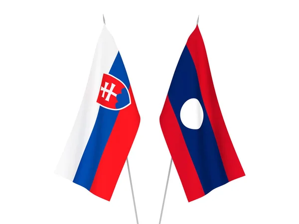 Σημαίες Λάος και Σλοβακίας — Φωτογραφία Αρχείου