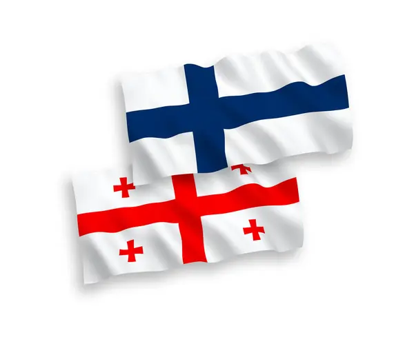 Флаги Финляндии и Грузии на белом фоне — стоковый вектор