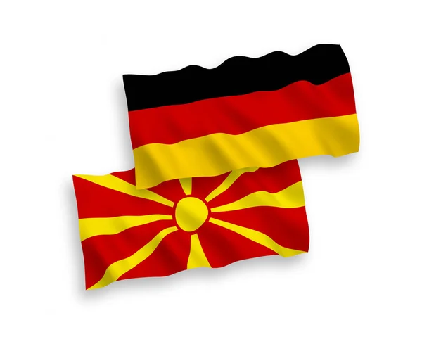 Banderas de Macedonia del Norte y Alemania sobre fondo blanco — Archivo Imágenes Vectoriales
