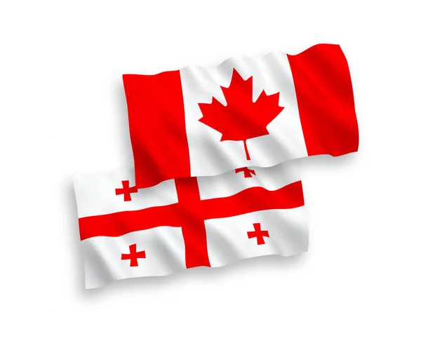 Bandeiras do Canadá e da Geórgia sobre um fundo branco —  Vetores de Stock