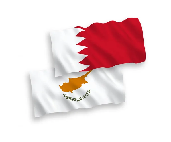 Bandiere di Cipro e Bahrein su sfondo bianco — Vettoriale Stock