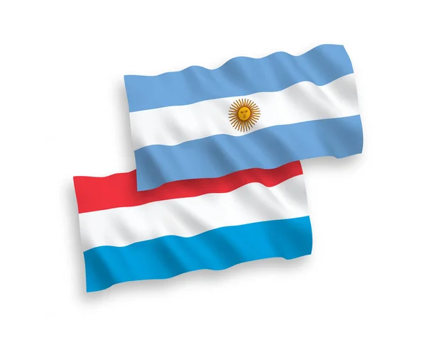 Flags of Argentina and Luxembourg on a white background — Stock Vector
