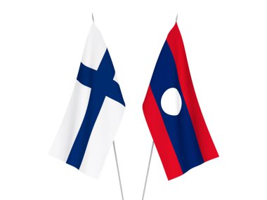 Laos ve Finlandiya bayrakları
