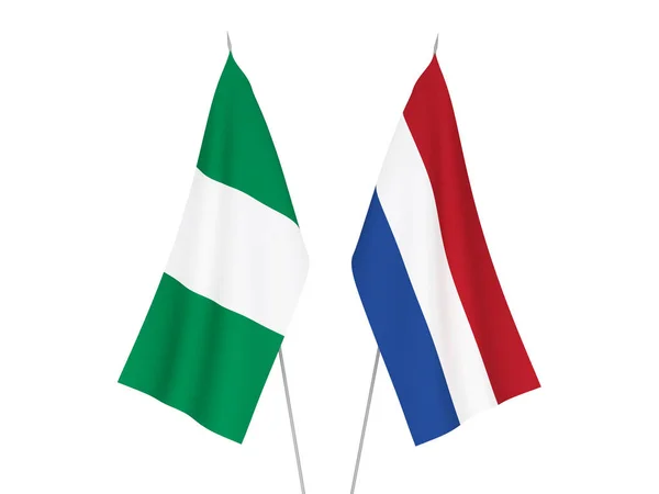 荷兰和尼日利亚国旗 — 图库照片