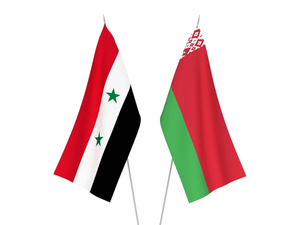 Flaggorna Vitryssland och Syrien — Stockfoto