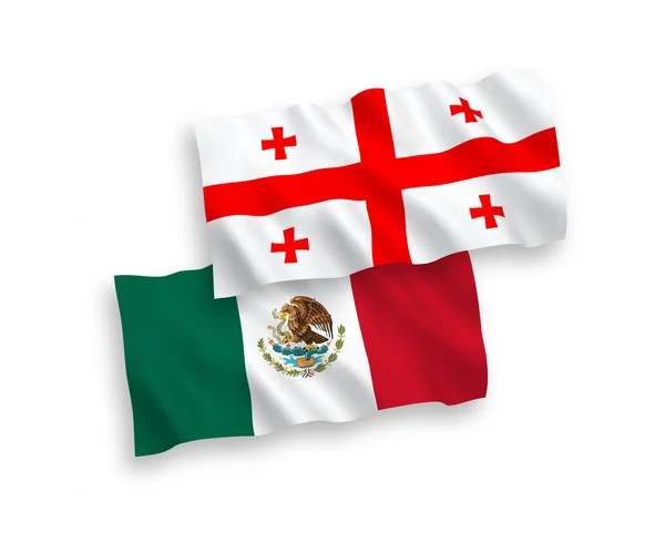 Zászló Mexikó és Grúzia fehér alapon — Stock Vector