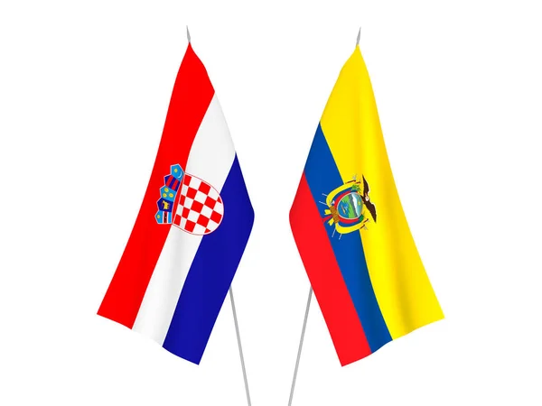 Croatia and Ecuador flags — ストック写真