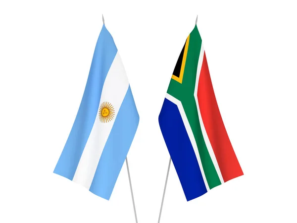 Drapeaux de l'Afrique du Sud et de l'Argentine — Photo