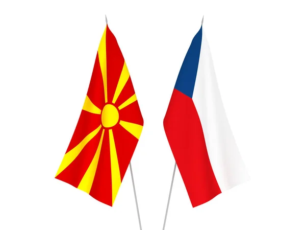 Drapeaux de Macédoine du Nord et République tchèque — Photo