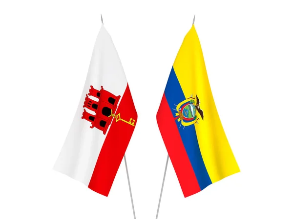 Gibraltar and Ecuador flags — Stock Photo, Image