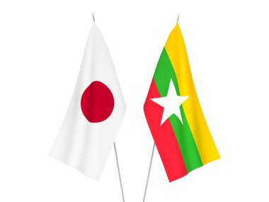 Japonya ve Myanmar bayrakları