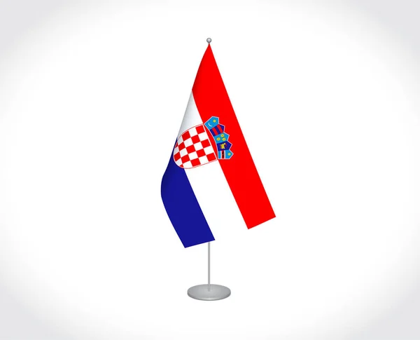 白い背景の上のクロアチアの旗 — ストックベクタ
