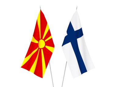 Kuzey Makedonya ve Finlandiya bayrakları