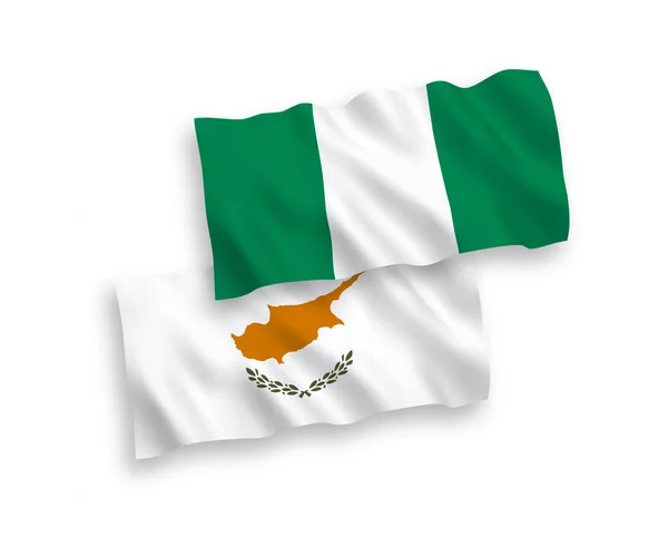Flags of Cyprus and Nigeria on a white background — Stock Vector