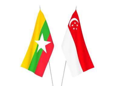 Myanmar ve Singapur bayrakları