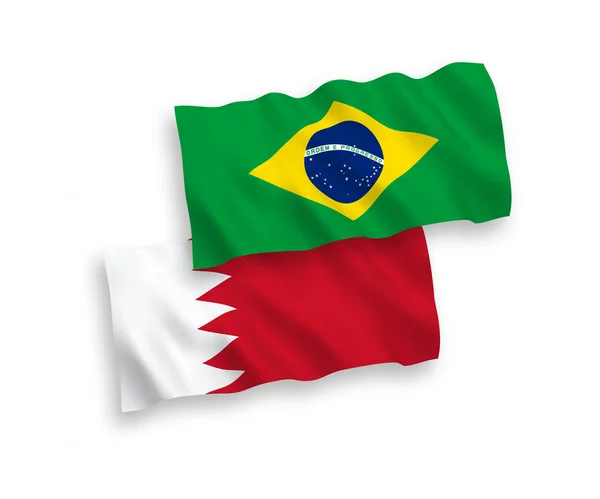 Banderas de Brasil y Bahréin sobre fondo blanco — Vector de stock