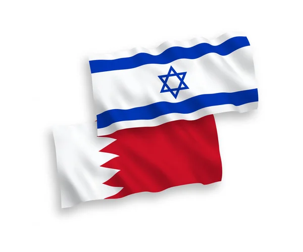 Vlajky Bahrajnu a Izraele na bílém pozadí — Stockový vektor