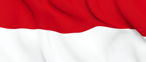 National Fabric Wave Closeup Flag of Indonesia — Stok Foto