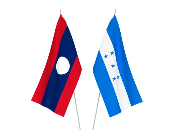 Bandeiras de Honduras e do Laos — Fotografia de Stock