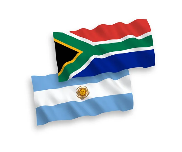 Flags of Argentina and Republic of South Africa on a white background — Stock Vector